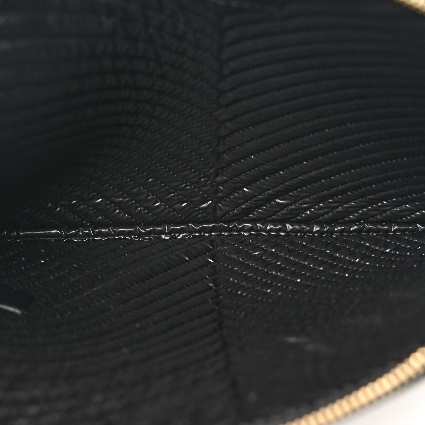Lambskin Chevron Medium Boy Zip Pouch Black