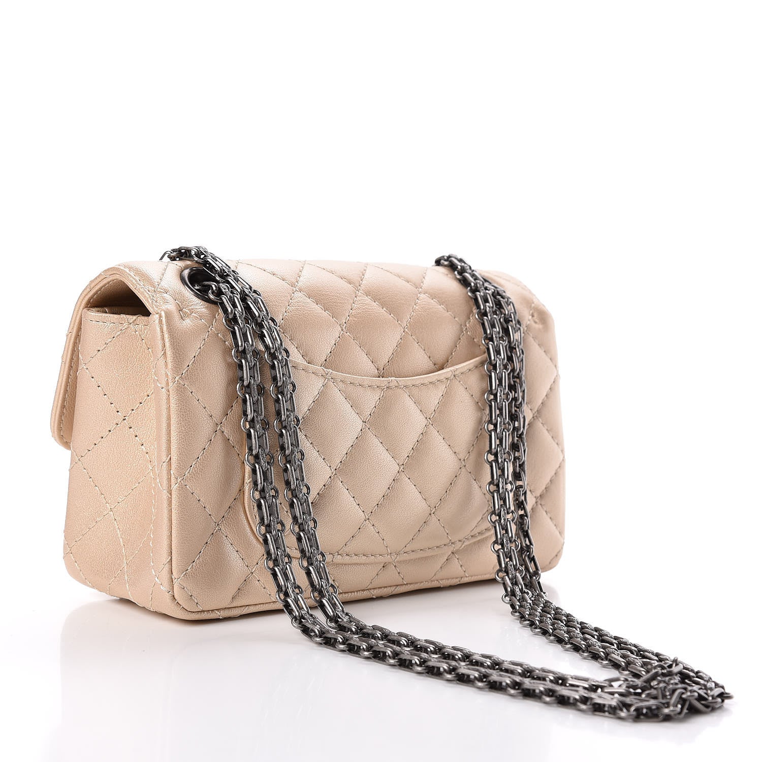 Chanel Metallic Sheepskin Quilted 2.55 Reissue Mini Flap Beige 3 of 11