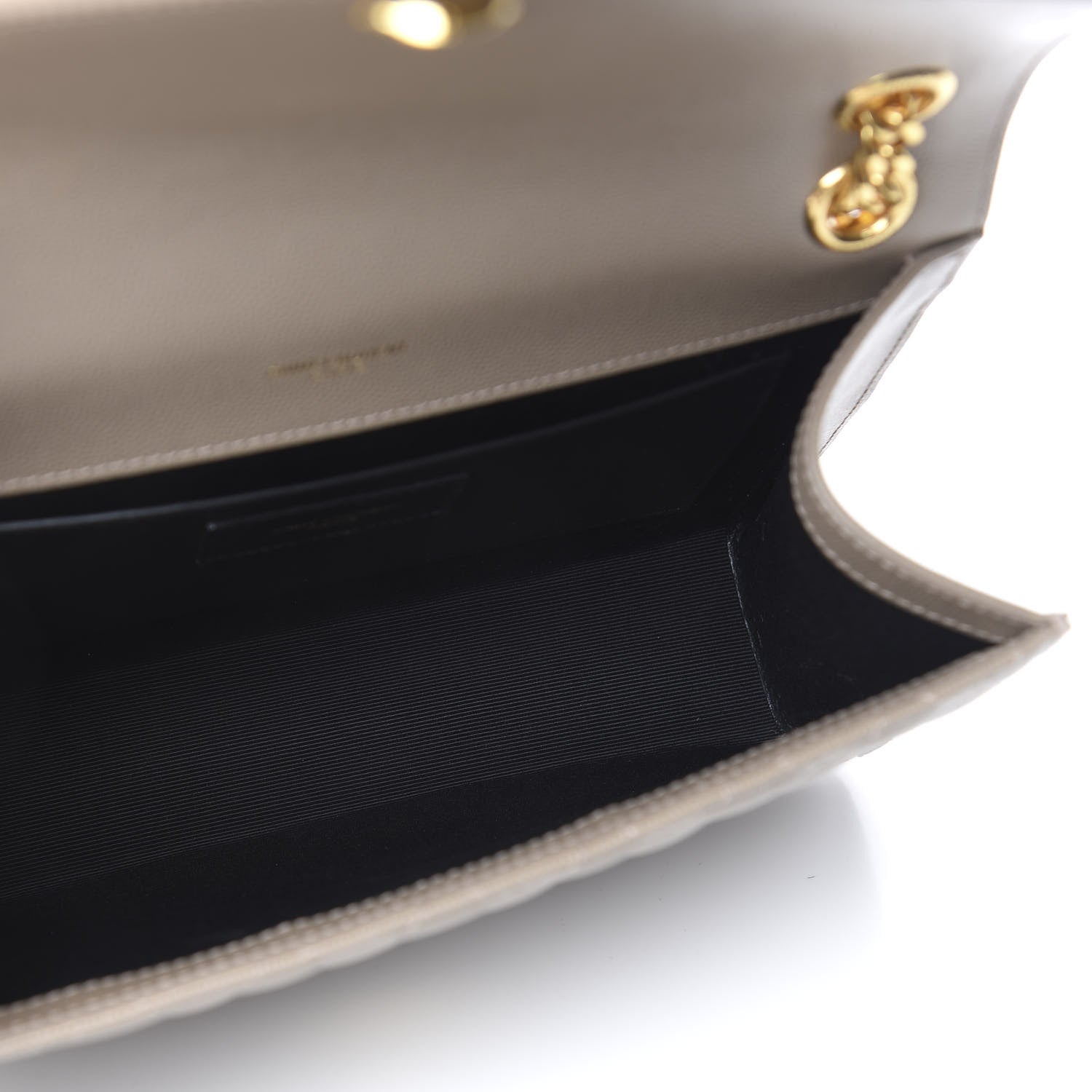 Saint Laurent Grain De Poudre Textured Mixed Matelasse Medium Triquilt Monogram Satchel Taupe 5 of 14