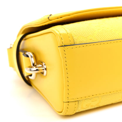 Gucci GG Monogram Textured Dollar Calfskin Small Luce Shoulder Bag Yellow 9 of 10
