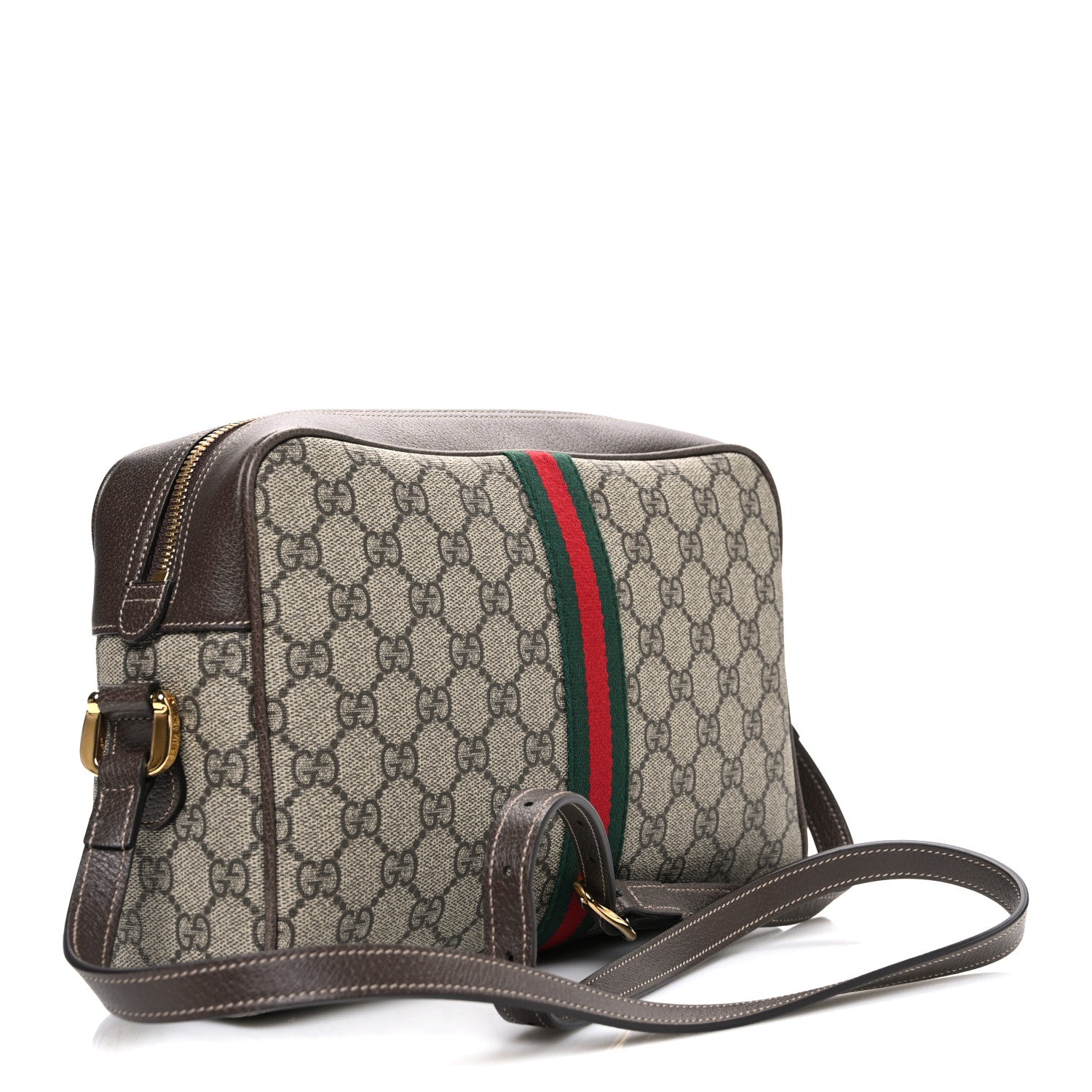 Gucci GG Supreme Monogram Web Small Ophidia Shoulder Bag Brown 2 of 9