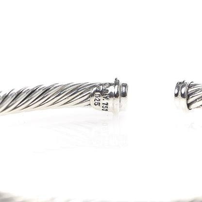 David Yurman Sterling Silver 18K Yellow Gold Diamond 5mm Cable Classics Double Station Bracelet 4 of 4