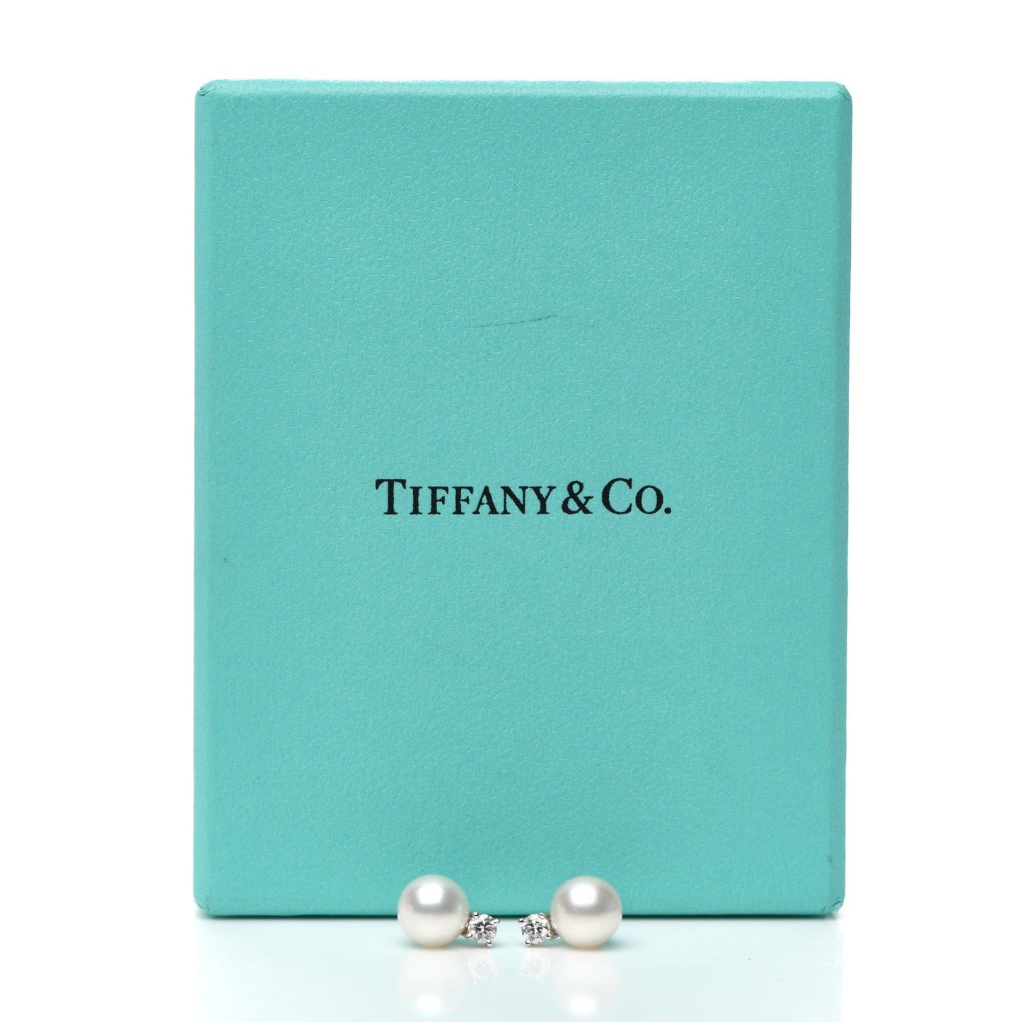 18K White Gold Diamond Akoya Pearl 7-7.5mm Signature Earrings