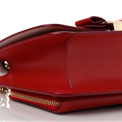 Salvatore Ferragamo Smooth Calfskin Vara Bow Chain Flap Crossbody Lipstick Hyacinth 7 of 8