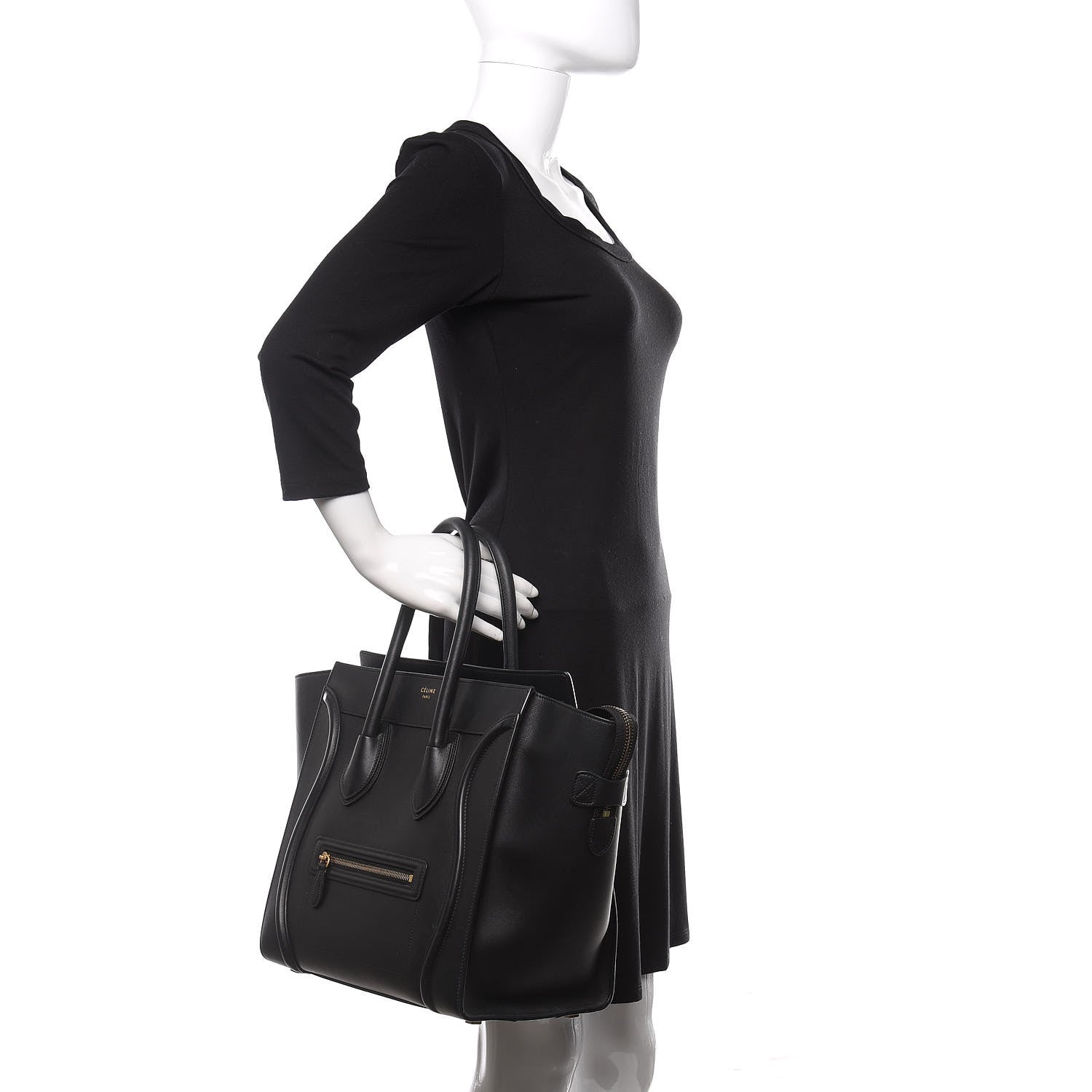 Celine Smooth Calfskin Mini Luggage Black 2 of 13