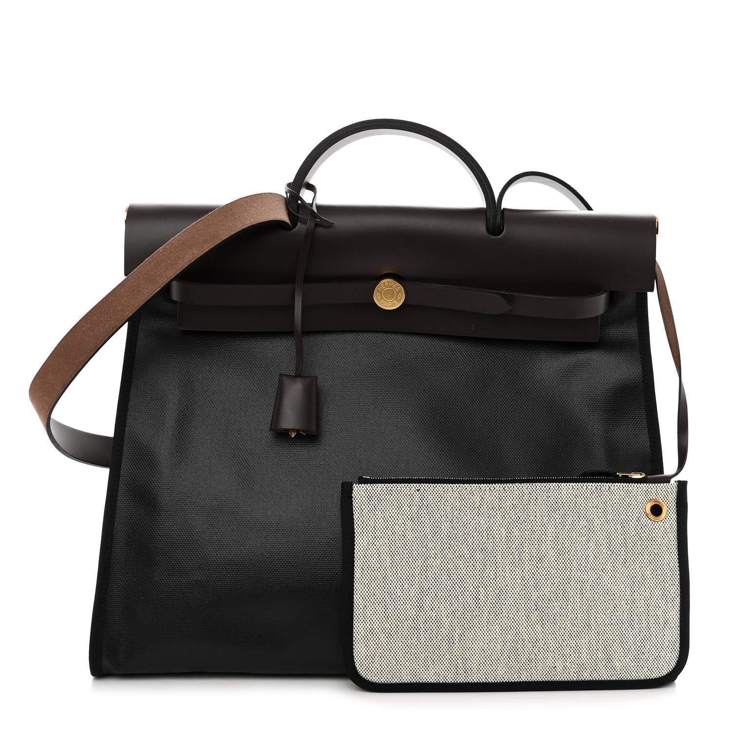 Hermes Toile H Berline Vache Hunter Herbag Zip 39 MM Black Ebene 1 of 9