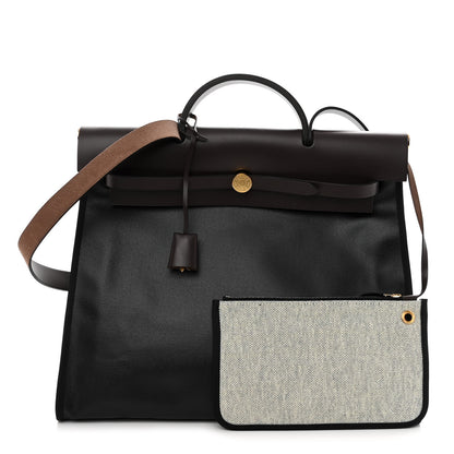 Hermes Toile H Berline Vache Hunter Herbag Zip 39 MM Black Ebene 1 of 9