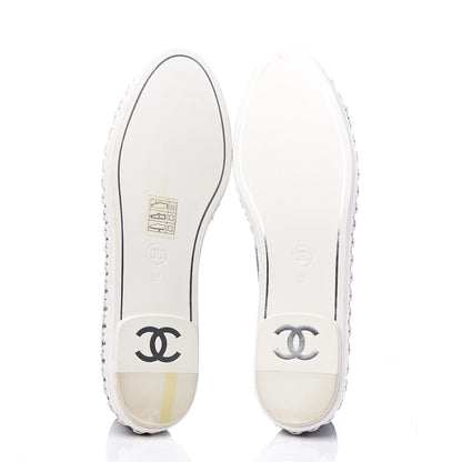 Chanel Fabric Chain CC Mocassin Loafer 38 Blue Navy 5 of 9