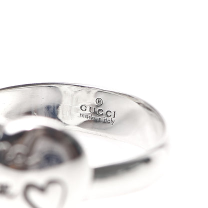 Gucci Sterling Silver Blind for Love Heart Band Ring 50 5.25 5 of 5