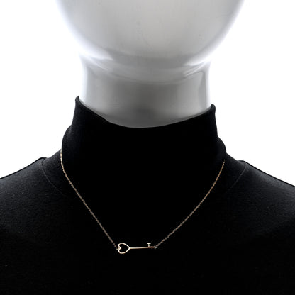 Tiffany 18K Yellow Gold Heart Key Pendant Necklace 2 of 4