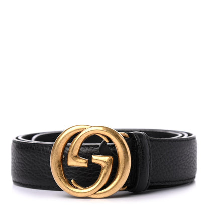 Gucci Calfskin Mens Interlocking G Belt 85 34 Black 1 of 4