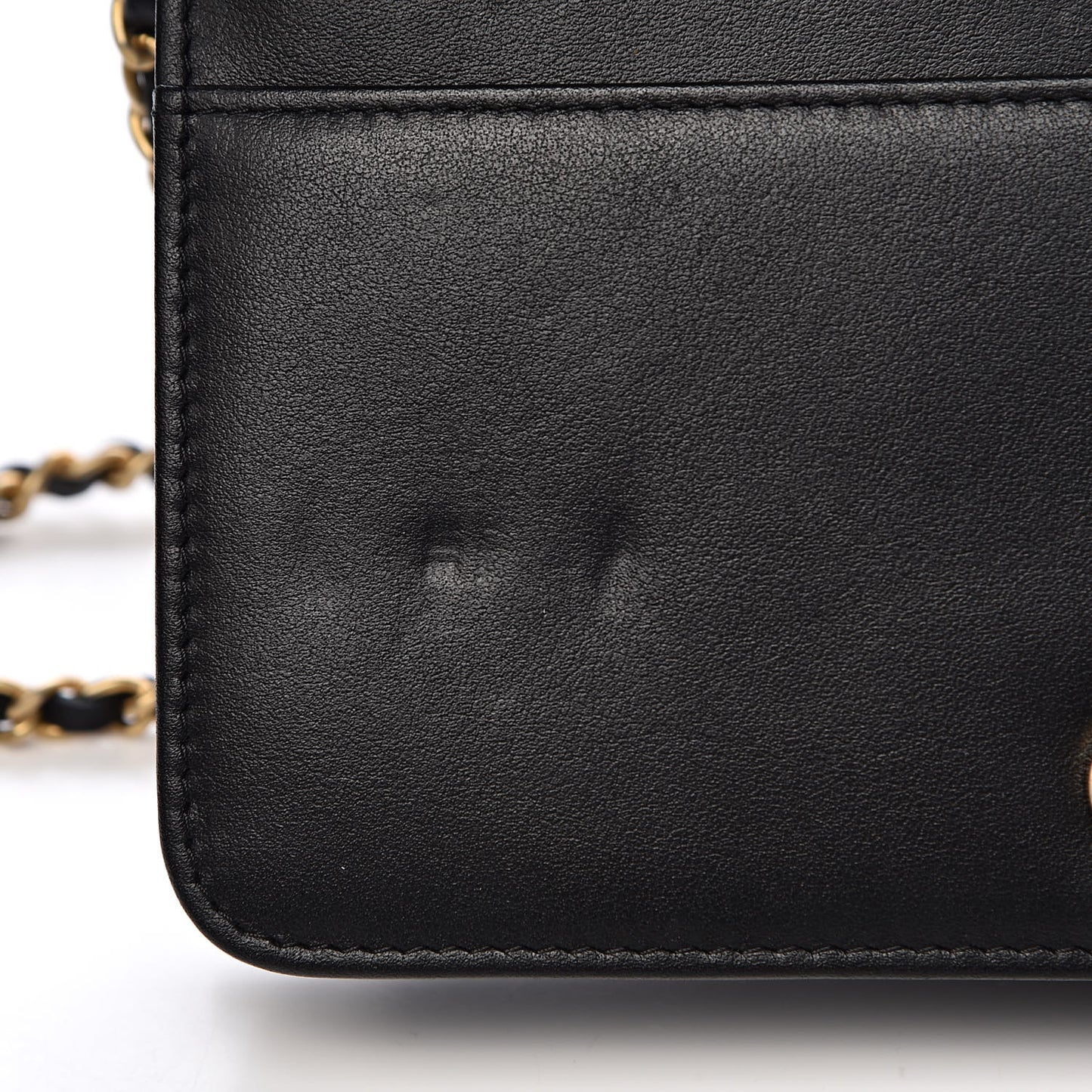 Lambskin Quilted Boy Wallet On Chain WOC Black