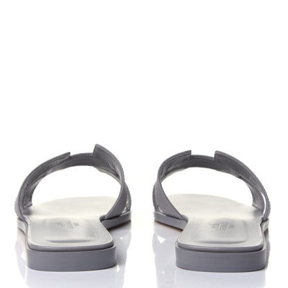 Hermes Epsom Oran Sandals 37.5 Bleu Glacier 5 of 11