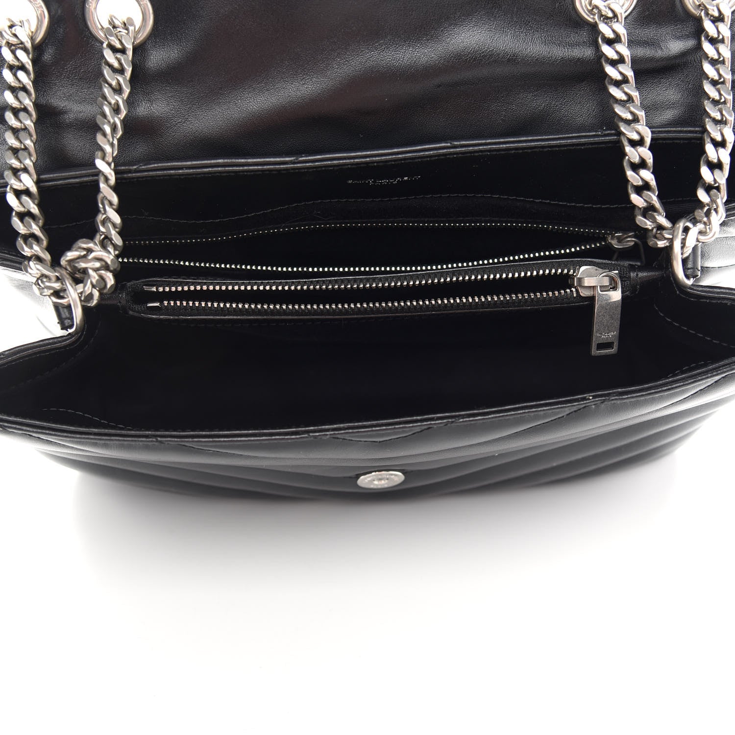 Saint Laurent Calfskin Y Quilted Monogram Medium Loulou Chain Satchel Black 5 of 8