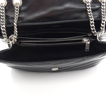 Saint Laurent Calfskin Y Quilted Monogram Medium Loulou Chain Satchel Black 5 of 8