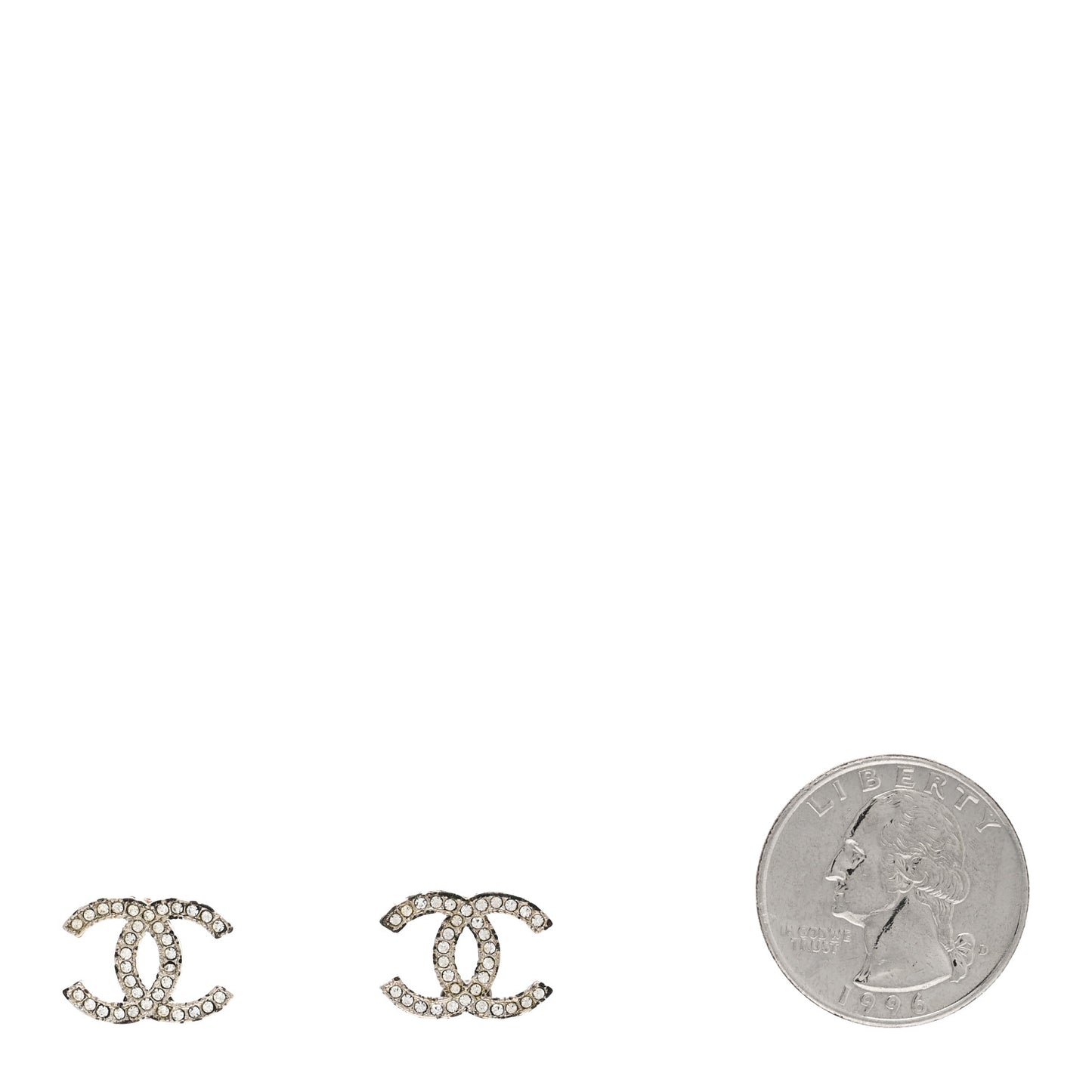 Crystal CC Earrings Silver