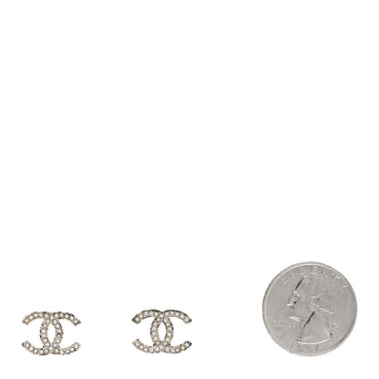 Chanel Crystal CC Earrings Silver 2 of 5