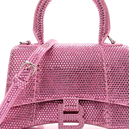 Balenciaga Strass Suede Hourglass Top Handle Bag XS Pink 9 of 16