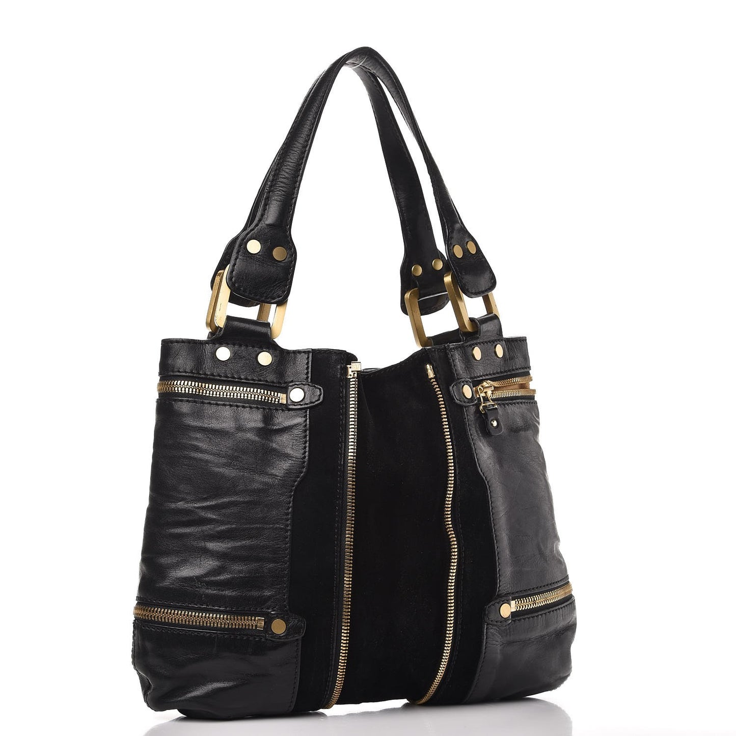 Calfskin Suede Mona Tote Black