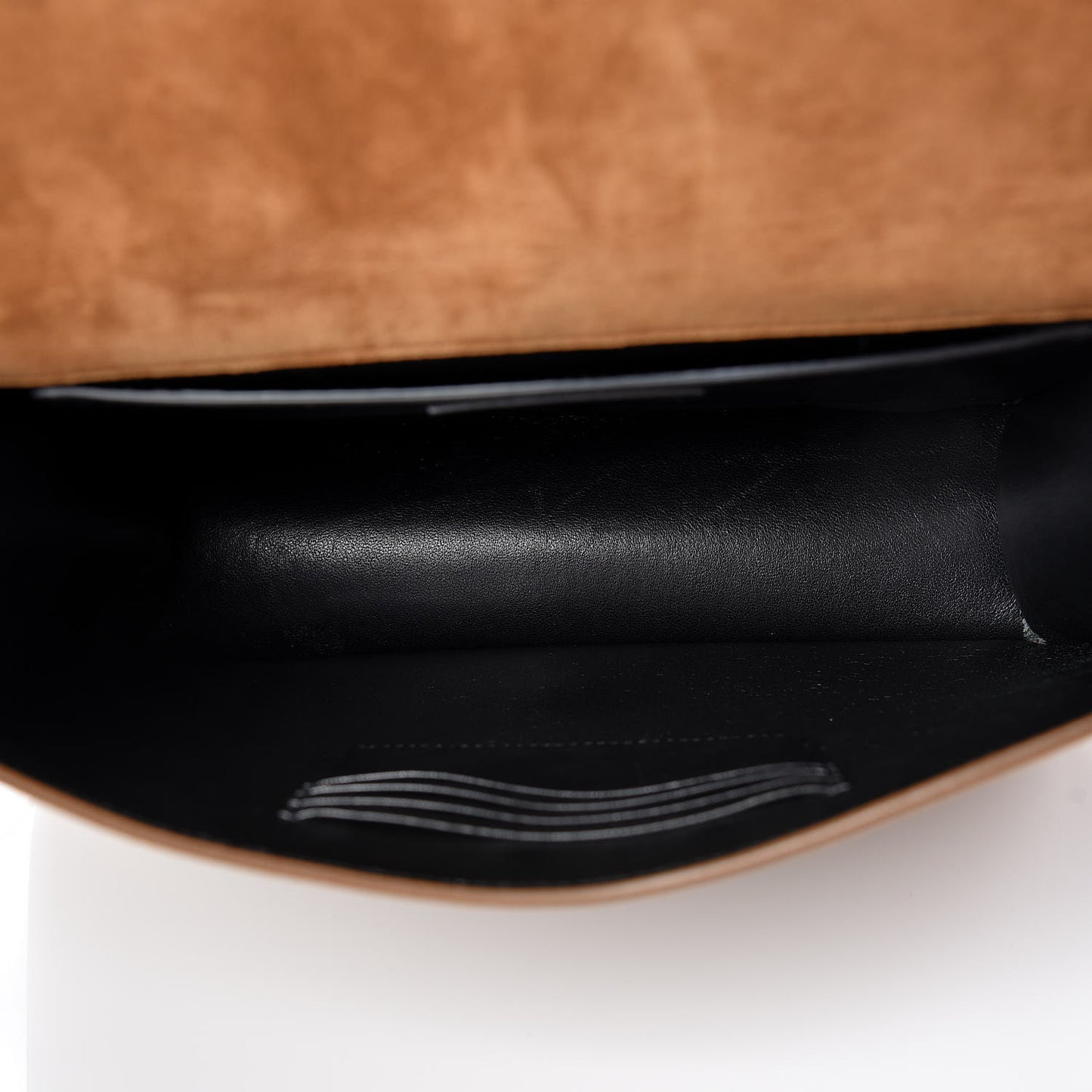 Suede Monogram Medium Spontini Saddle Bag Brown