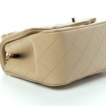 Chanel Lambskin Quilted Mini Square Flap Beige 6 of 10