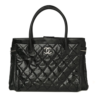 Chanel Glazed Calfskin Quilted Large New Portobello Tote Black 1 of 16