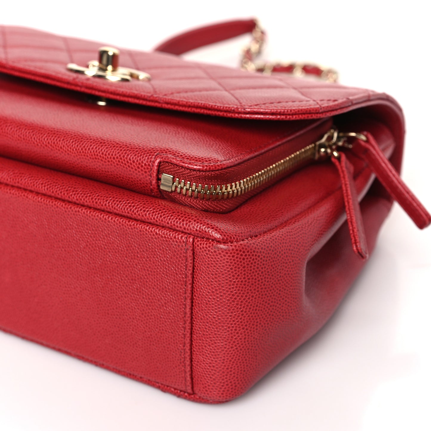 Caviar Quilted Medium Business Affinity Flap Red