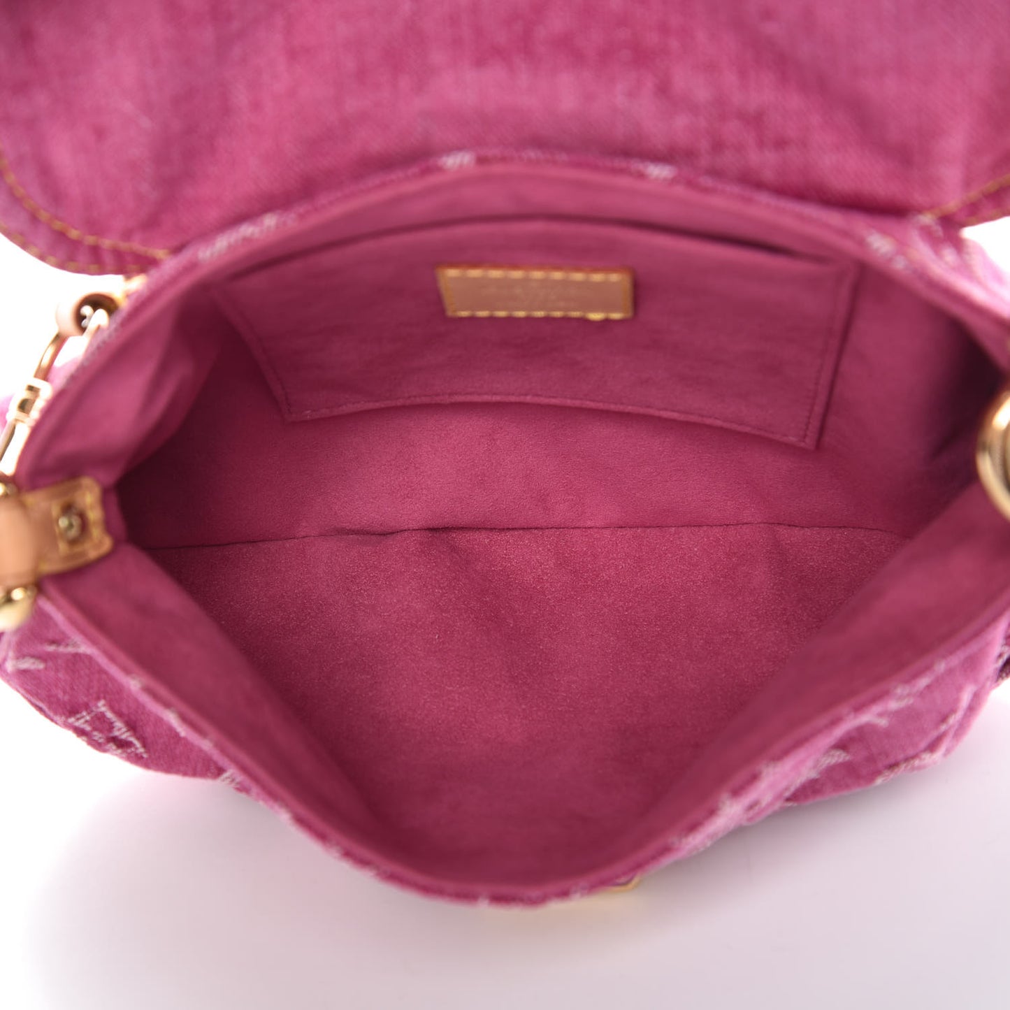 Monogram Denim Mini Pleaty Fuchsia