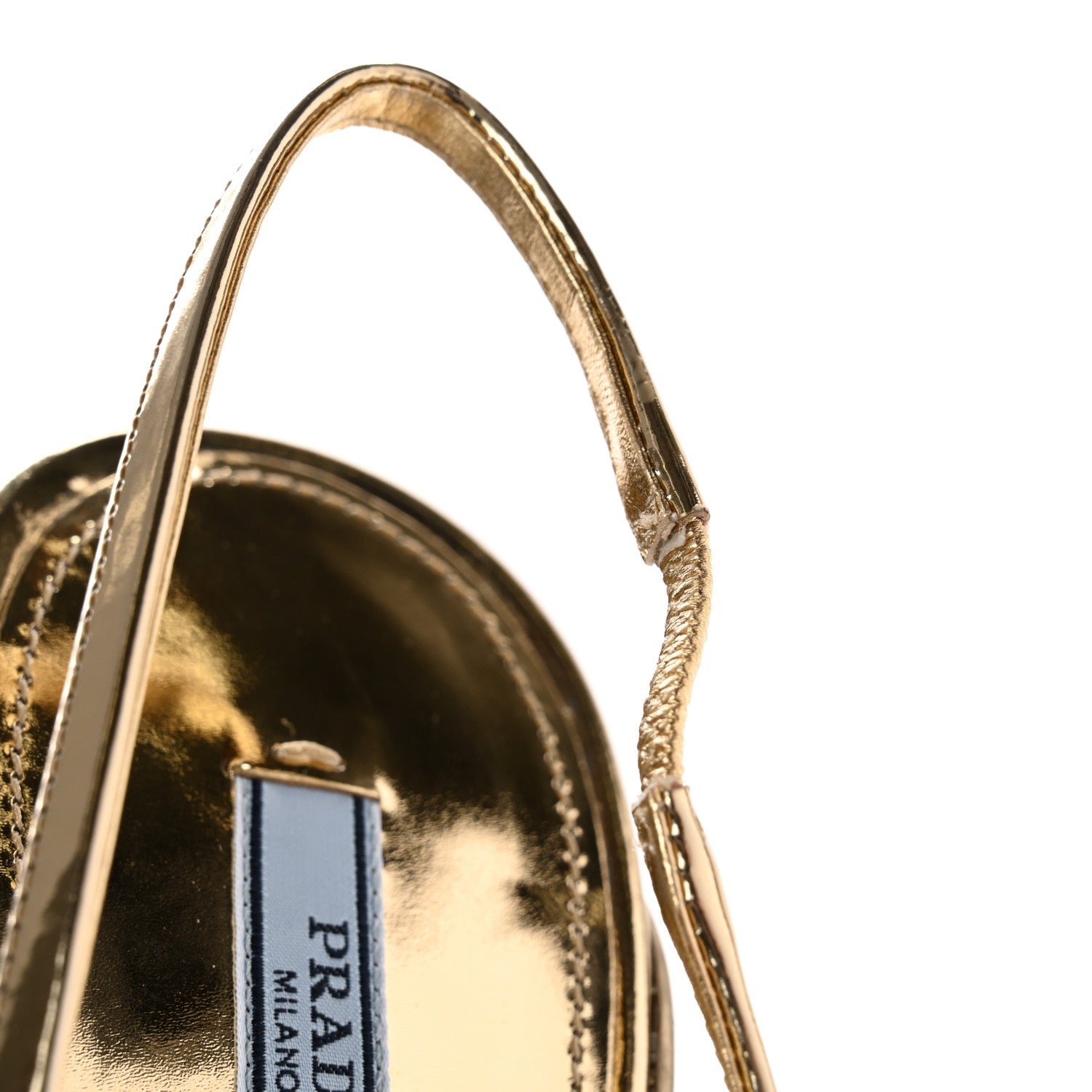 Prada Spazzolato Triangle Logo Pointed Toe 45mm Slingback Pumps 38 Platino 8 of 12