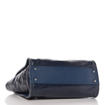 Chanel Glazed Calfskin Small Deauville Tote Blue 4 of 14