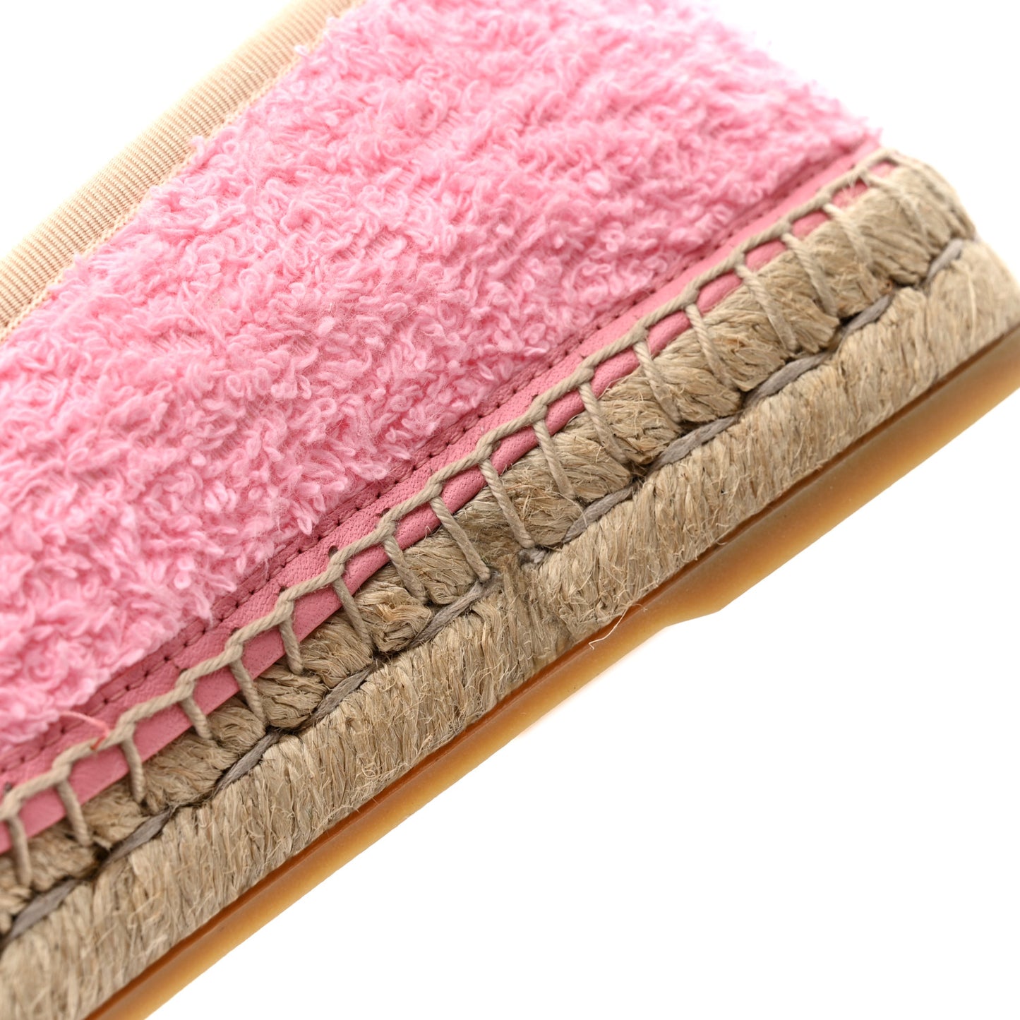Terry Cloth Interlocking G Espadrilles 37 Pink Dusty White Beige