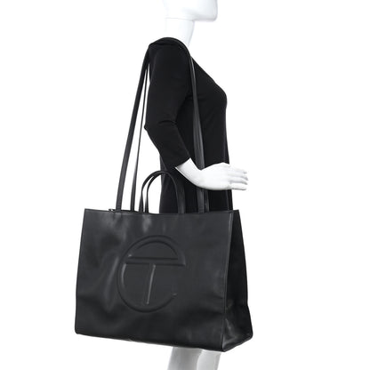 Telfar Vegan Leather Large Shopping Bag Black 3 of 19