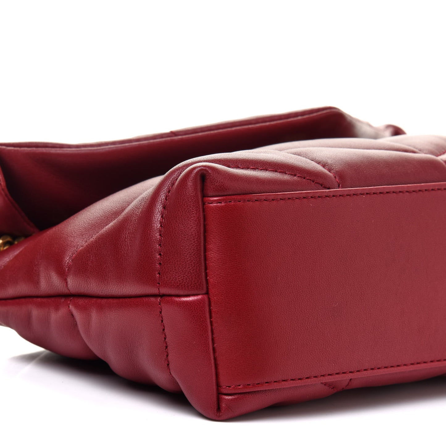 Lambskin Quilted Toy Loulou Puffer Monogram Chain Satchel Red