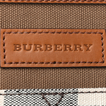 Burberry Grainy Calfskin Canvas Mega Check Medium Ashby Tassel Hobo Saddle Brown 6 of 9