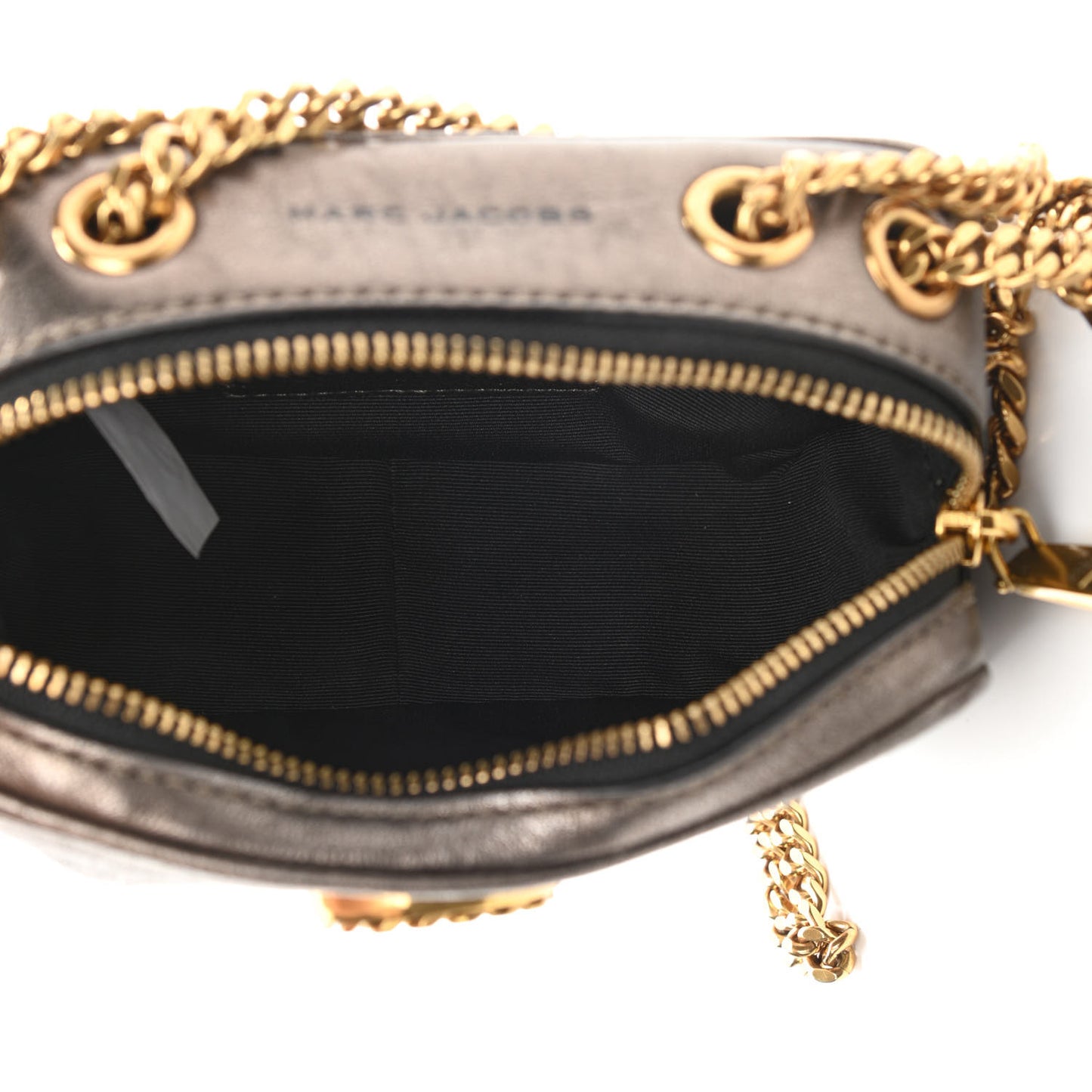 Metallic Grained Calfskin Glam Shot Crossbody Bronze