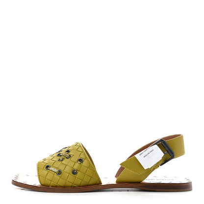 Bottega Veneta Nappa Ayers Intrecciato Flat Sandals 38 Chamomile 1 of 7