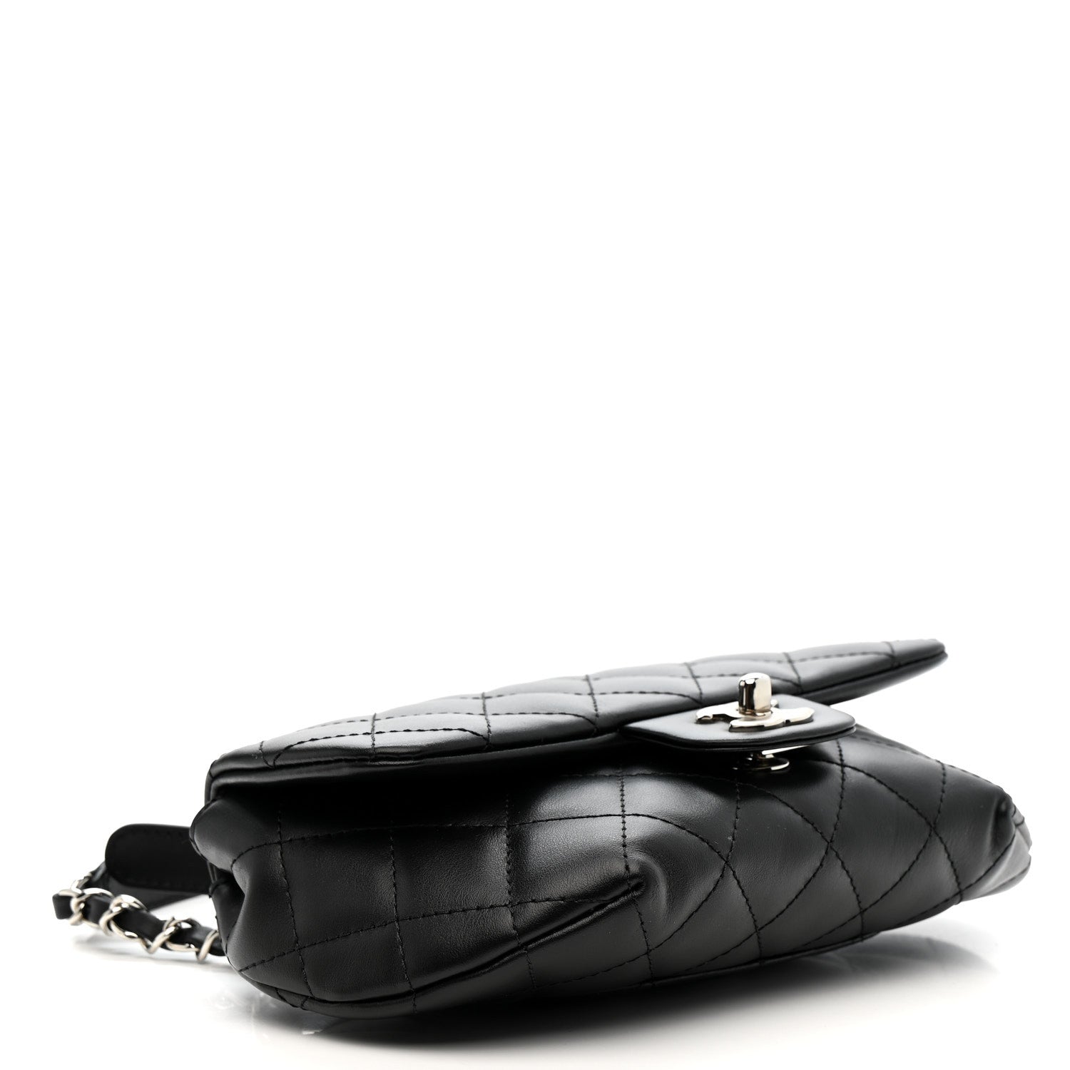 Chanel Calfskin Quilted CC Uniform Flap Belt Bag Black 4 of 11