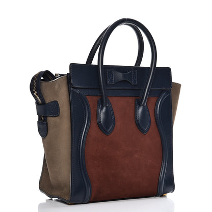 Celine Smooth Calfskin Nubuck Micro Tri-Color Luggage Marron 3 of 12