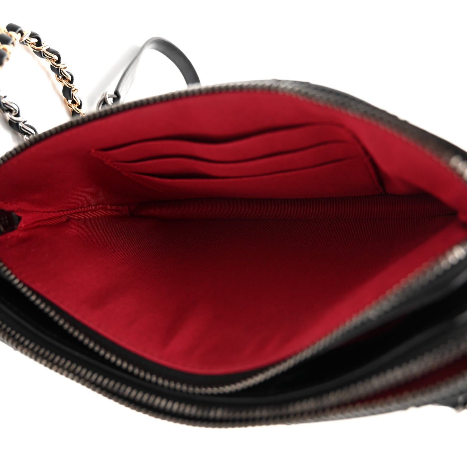 Chanel Aged Calfskin Quilted Small Gabrielle Clutch With Chain Black 6 of 11