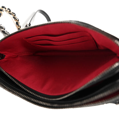 Chanel Aged Calfskin Quilted Small Gabrielle Clutch With Chain Black 6 of 11