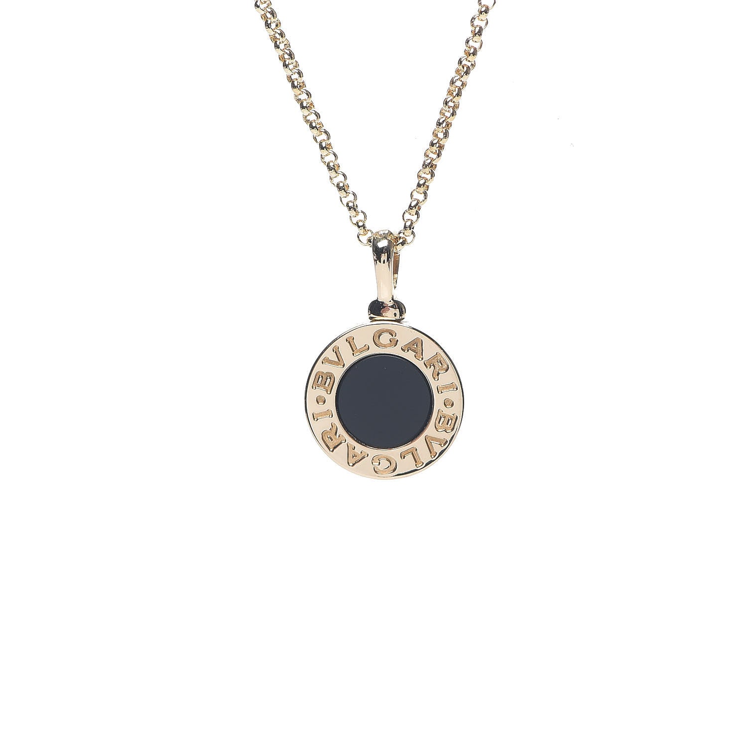 Bulgari 18K Yellow Gold Black Onyx BVLGARI BVLGARI Pendant Necklace 3 of 5