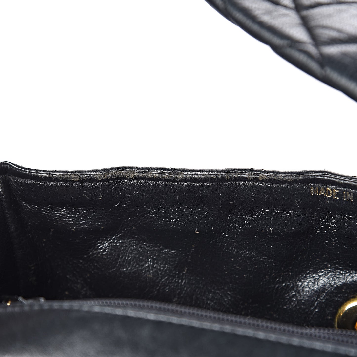 Lambskin Quilted Flap Shoulder Bag Black