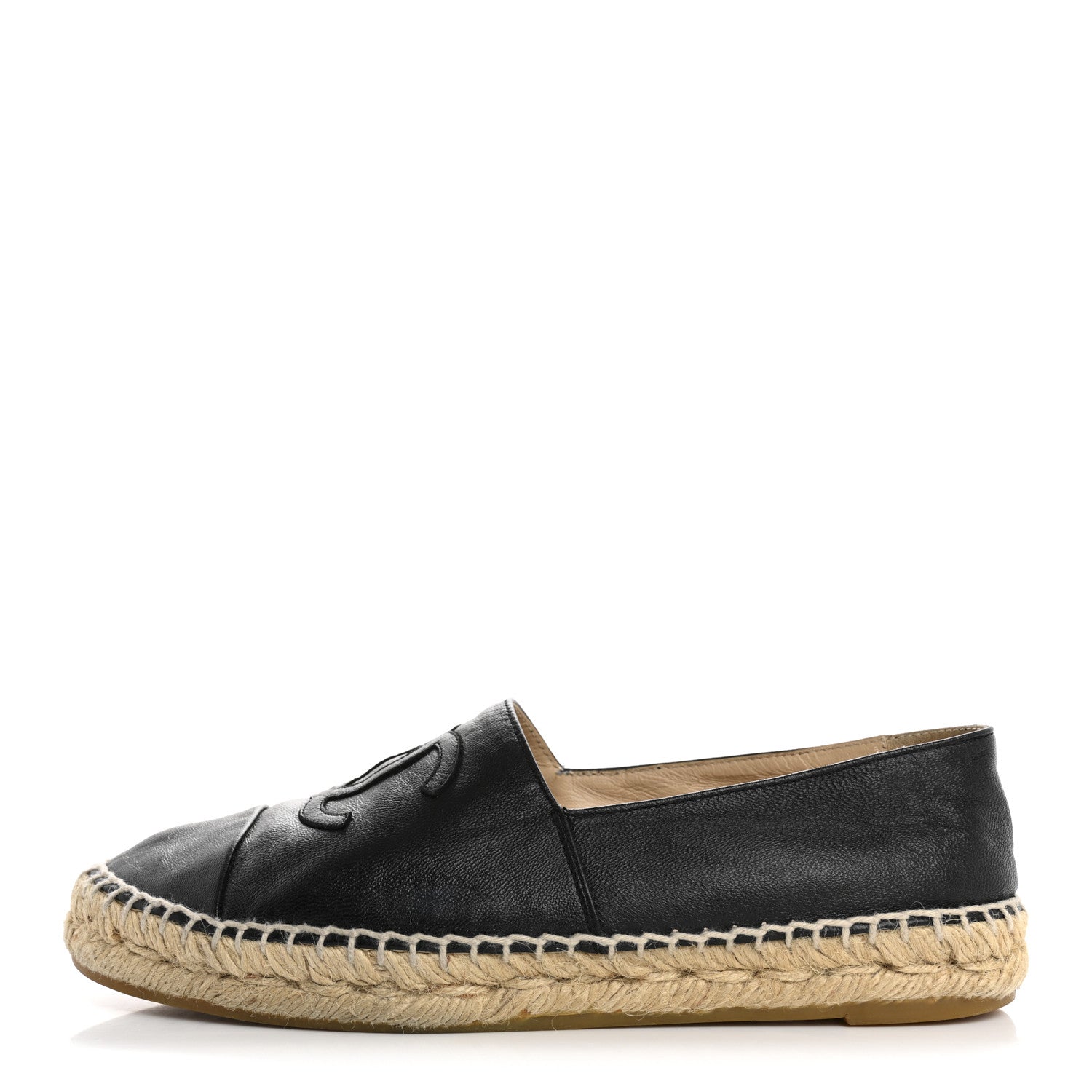 Chanel Lambskin CC Espadrilles 37 Black 1 of 13