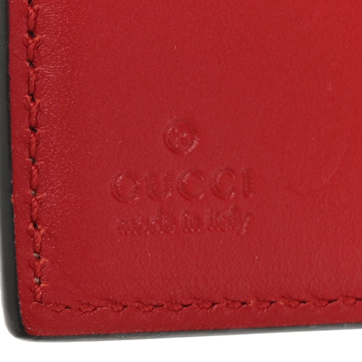 GG Supreme Monogram Pearl Studded French Wallet Beige Hibiscus Red