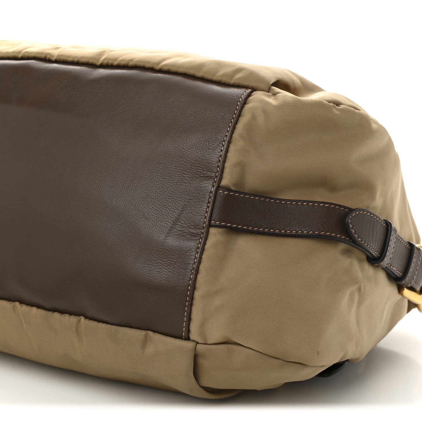 Tessuto Nylon Vitello Daino Satchel Tabacco