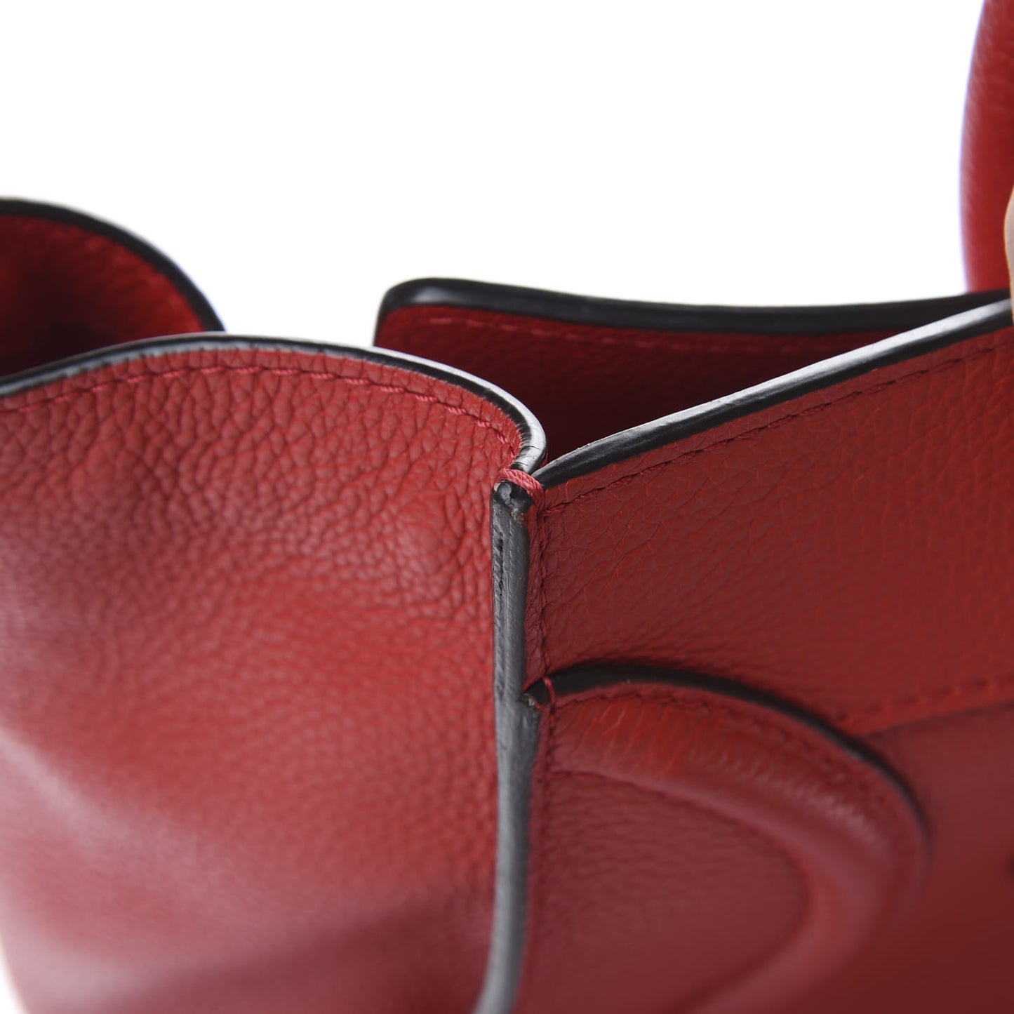Drummed Calfskin Mini Luggage Coquelicot