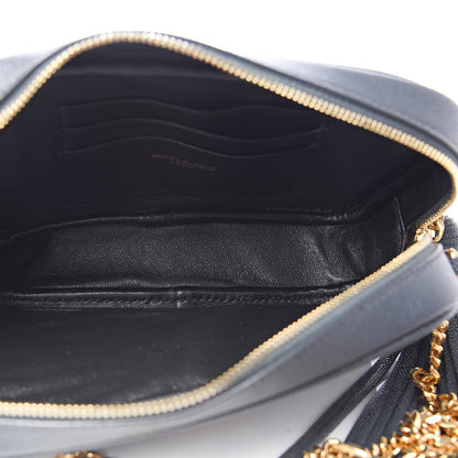 Saint Laurent Grain De Poudre Matelasse Monogram Mini Lou Camera Bag Dark Smog 5 of 10