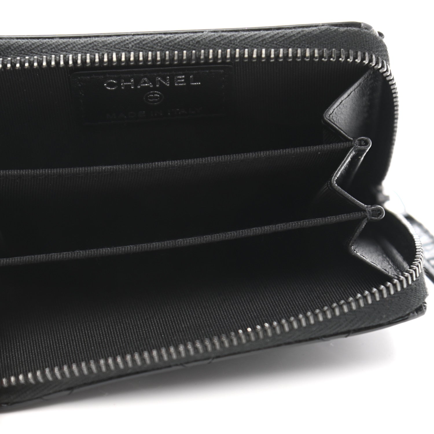 Chanel Patent Calfskin Quilted Zip Coin Purse Wallet So Black 5 of 8