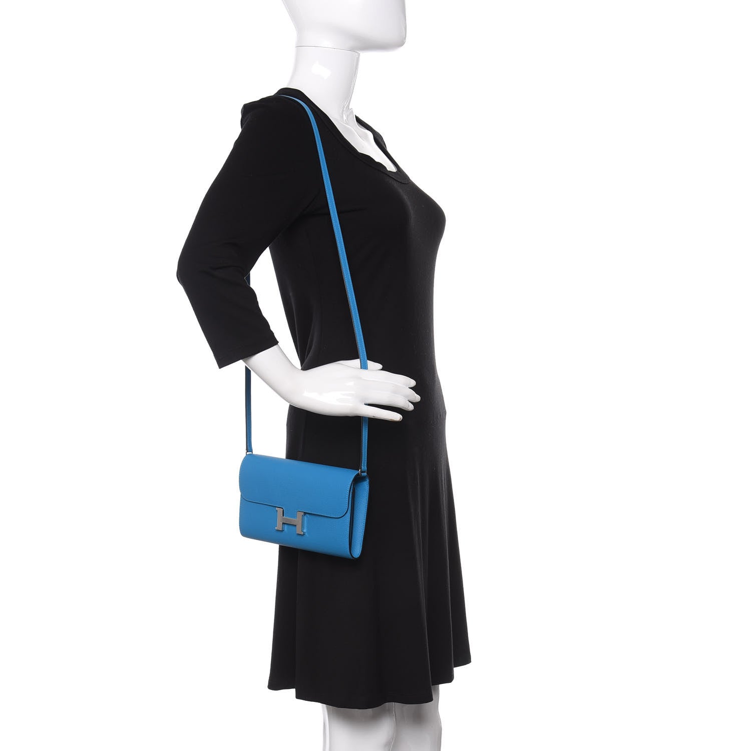 Hermes Evercolor Constance Wallet To Go Blue Zanzibar 2 of 9