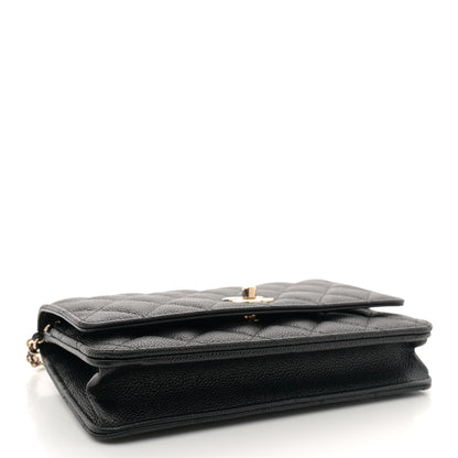 Chanel Caviar Quilted Bow Wallet On Chain WOC Black 4 of 11